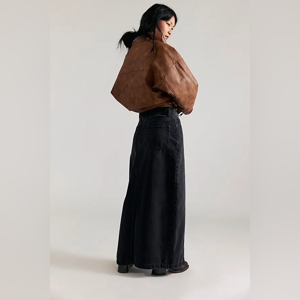 NWT We The Free Women's Nothing Better Denim Maxi Skirt - Picture 2 of 14